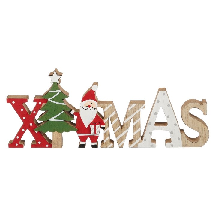 FSC wooden XMAS letters decoration 30.5 cm
