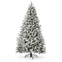 White flocked artificial Christmas tree