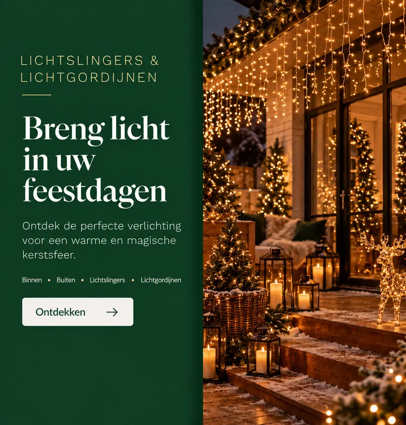 Verlicht uw feestdagen: lichtslingers en lichtgordijnen